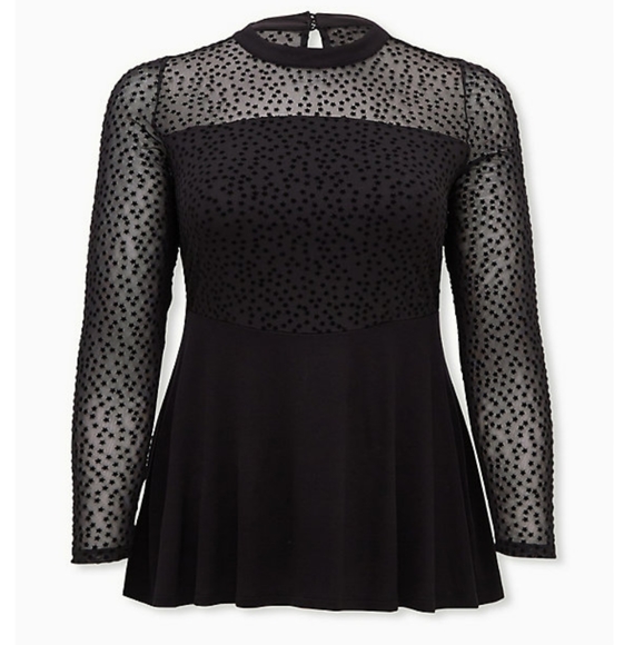 🆕✨STAR MESH & PREMIUM PONTE PEPLUM TOP